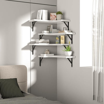 Corner Floating Shelves Wall Mounted Set of 4, Black
