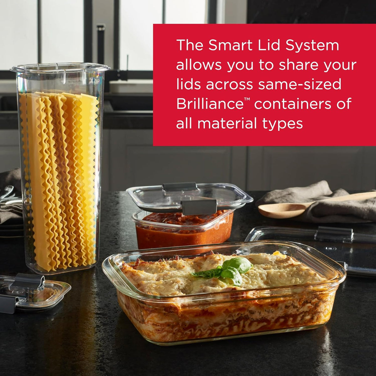 Brilliance Glass Food Storage Containers, Assorted Sizes, Set of 9, BPA-Free, Leak-Proof, Clear