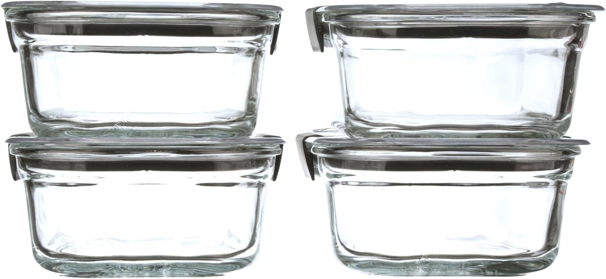 Brilliance Glass Food Storage Containers, Assorted Sizes, Set of 9, BPA-Free, Leak-Proof, Clear