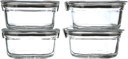 Brilliance Glass Food Storage Containers, Assorted Sizes, Set of 9, BPA-Free, Leak-Proof, Clear