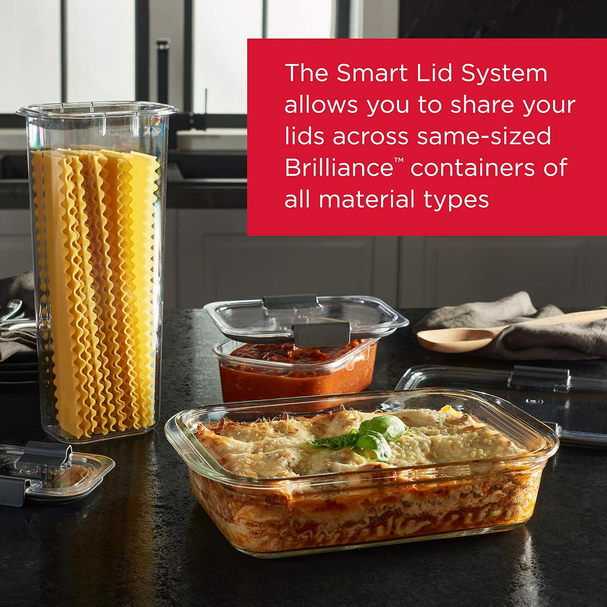 Brilliance Glass Food Storage Containers, Assorted Sizes, Set of 9, BPA-Free, Leak-Proof, Clear