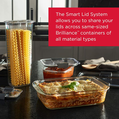 Brilliance Glass Food Storage Containers, Assorted Sizes, Set of 9, BPA-Free, Leak-Proof, Clear