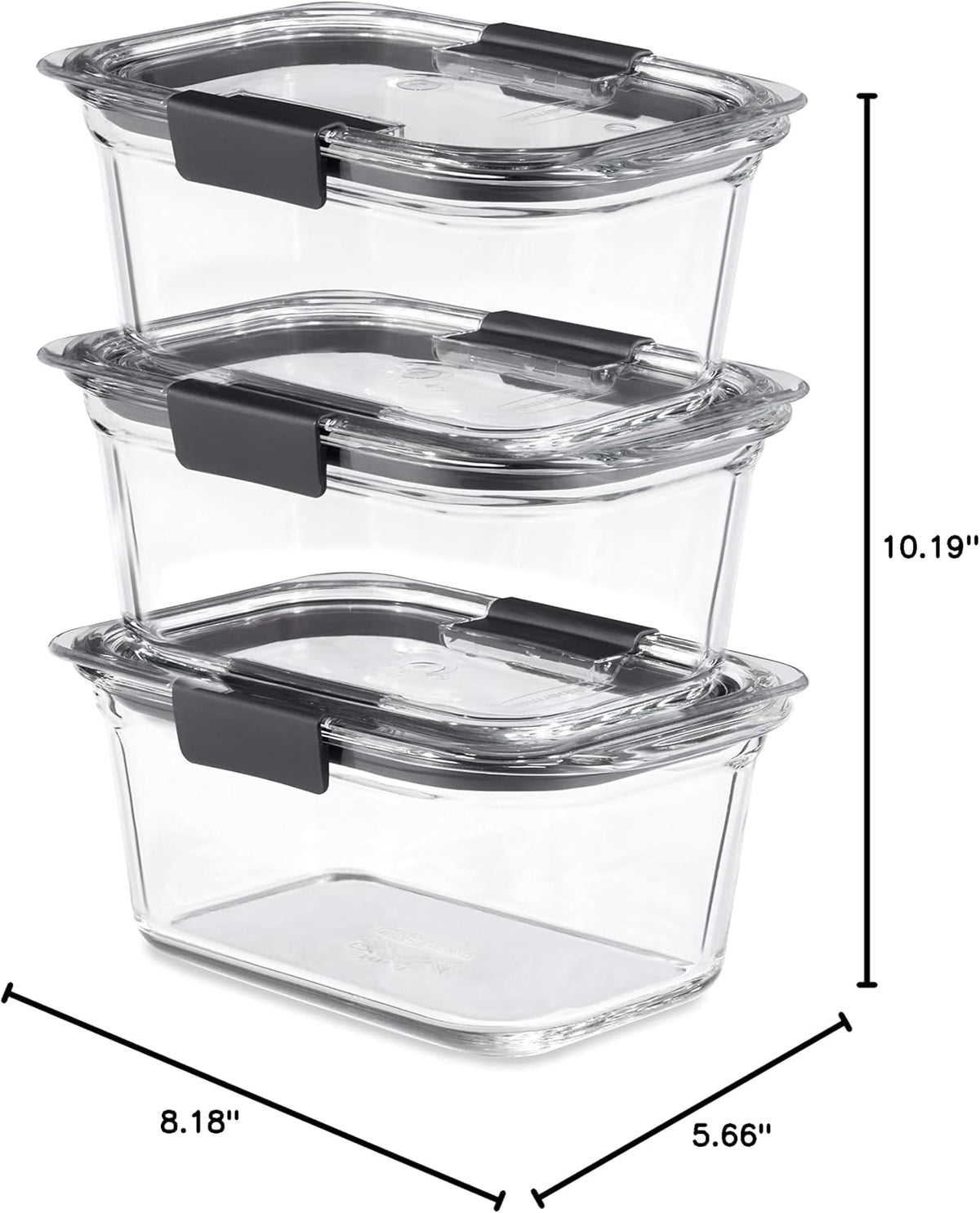Brilliance Glass Food Storage Containers, Assorted Sizes, Set of 9, BPA-Free, Leak-Proof, Clear