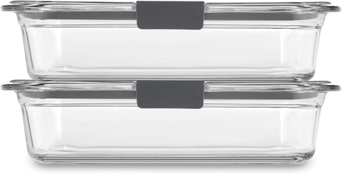 Brilliance Glass Food Storage Containers, Assorted Sizes, Set of 9, BPA-Free, Leak-Proof, Clear