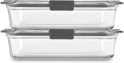 Brilliance Glass Food Storage Containers, Assorted Sizes, Set of 9, BPA-Free, Leak-Proof, Clear