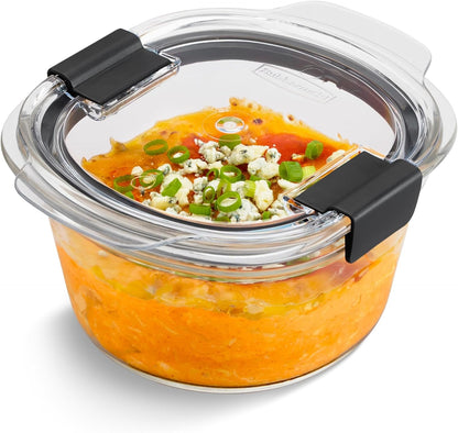 Brilliance Glass Food Storage Containers, Assorted Sizes, Set of 9, BPA-Free, Leak-Proof, Clear