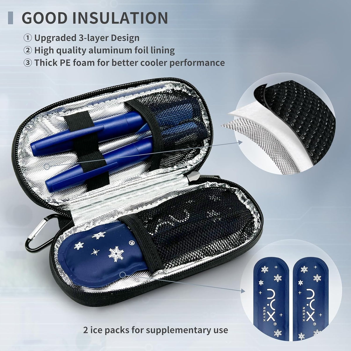 Reusable TSA Approved Ice Packs for Insulated Insulin Travel Case, Medication Travel Bag - Reusable Cooler Ice Packs Suitable for Diabetic Insulin Cooler Pen Carry Case（4 Packs）
