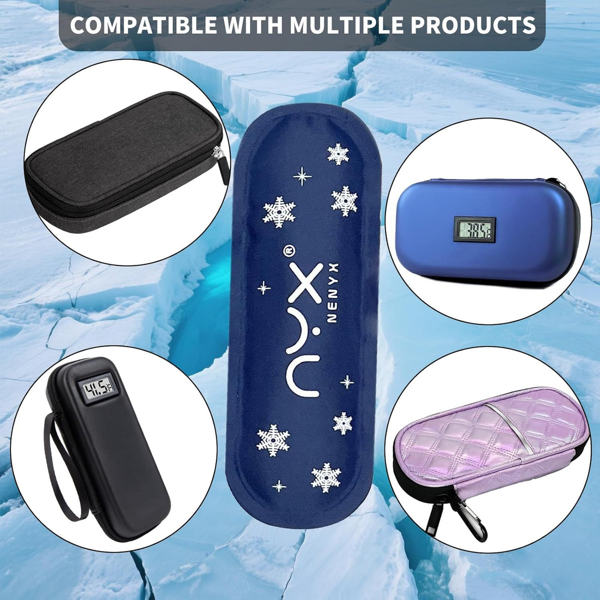 Reusable TSA Approved Ice Packs for Insulated Insulin Travel Case, Medication Travel Bag - Reusable Cooler Ice Packs Suitable for Diabetic Insulin Cooler Pen Carry Case（4 Packs）