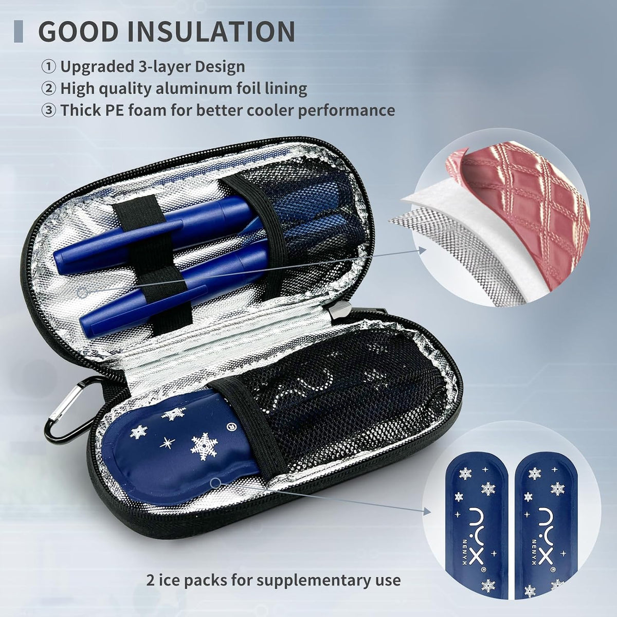 Reusable TSA Approved Ice Packs for Insulated Insulin Travel Case, Medication Travel Bag - Reusable Cooler Ice Packs Suitable for Diabetic Insulin Cooler Pen Carry Case（4 Packs）