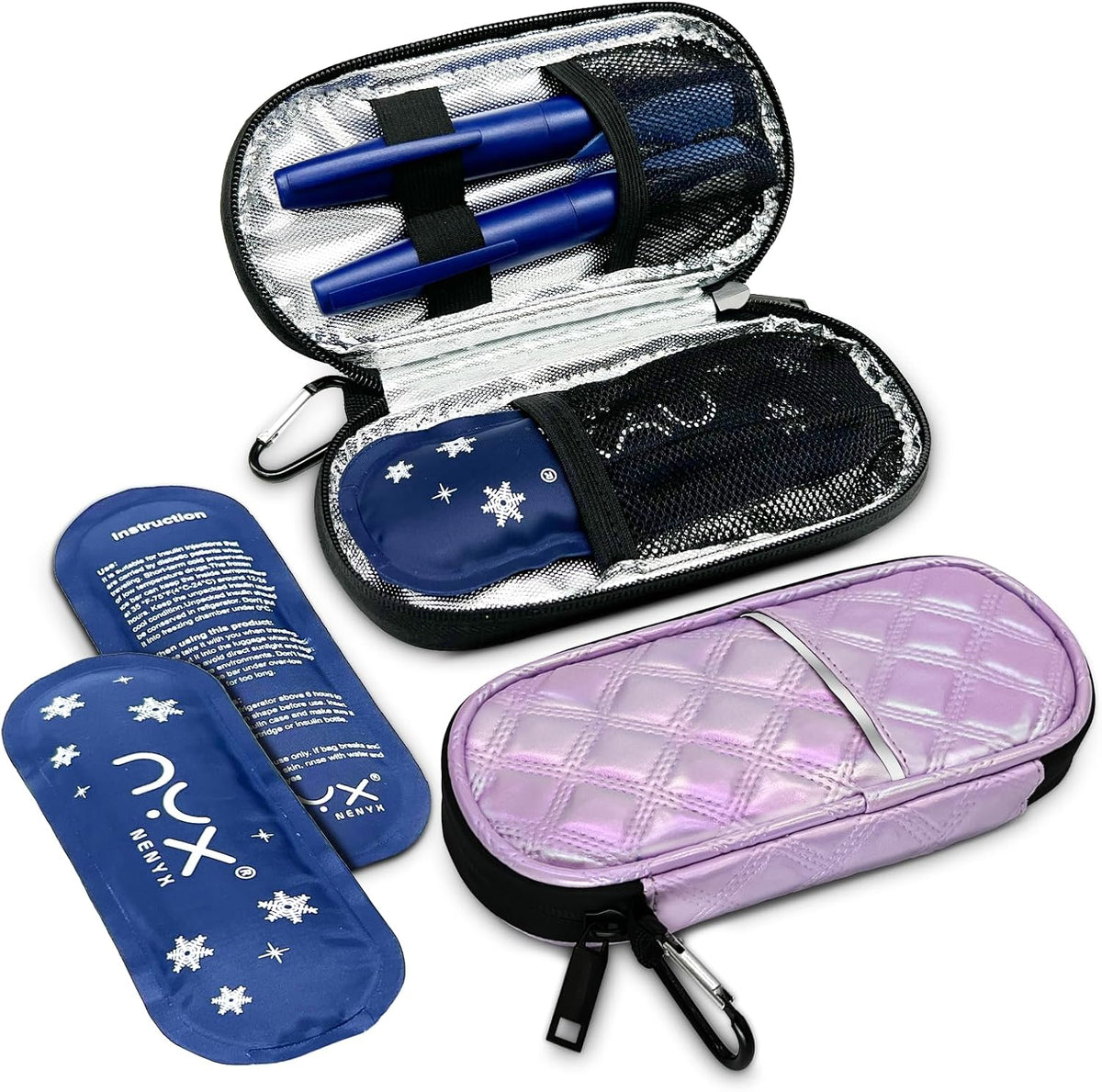 Reusable TSA Approved Ice Packs for Insulated Insulin Travel Case, Medication Travel Bag - Reusable Cooler Ice Packs Suitable for Diabetic Insulin Cooler Pen Carry Case（4 Packs）