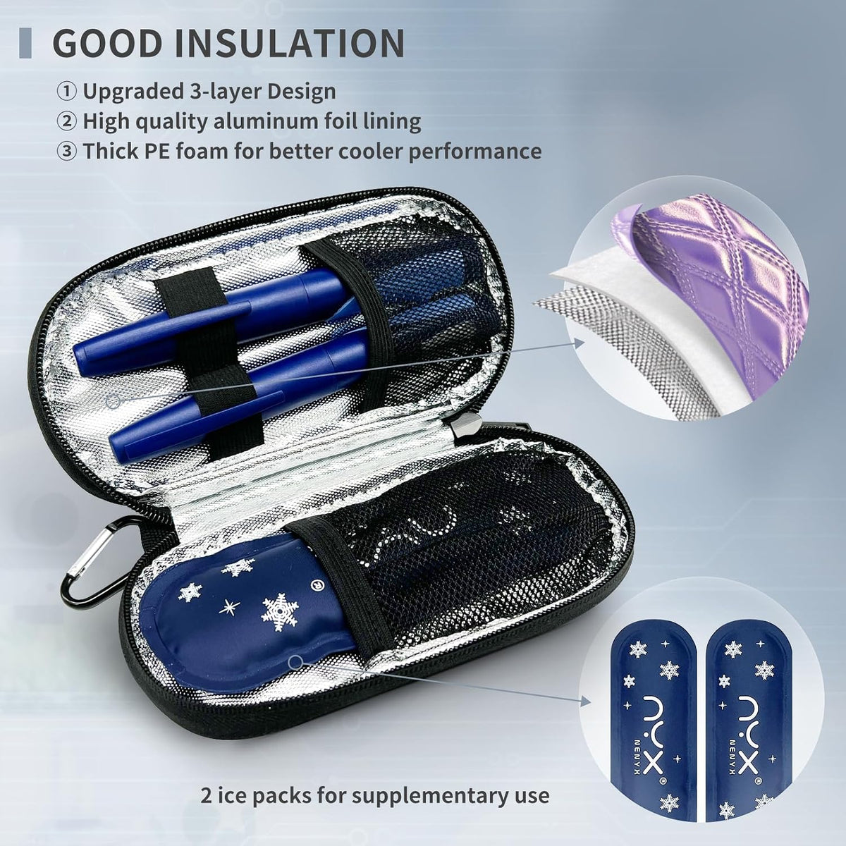Reusable TSA Approved Ice Packs for Insulated Insulin Travel Case, Medication Travel Bag - Reusable Cooler Ice Packs Suitable for Diabetic Insulin Cooler Pen Carry Case（4 Packs）