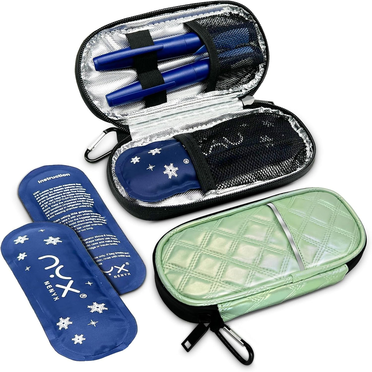Reusable TSA Approved Ice Packs for Insulated Insulin Travel Case, Medication Travel Bag - Reusable Cooler Ice Packs Suitable for Diabetic Insulin Cooler Pen Carry Case（4 Packs）