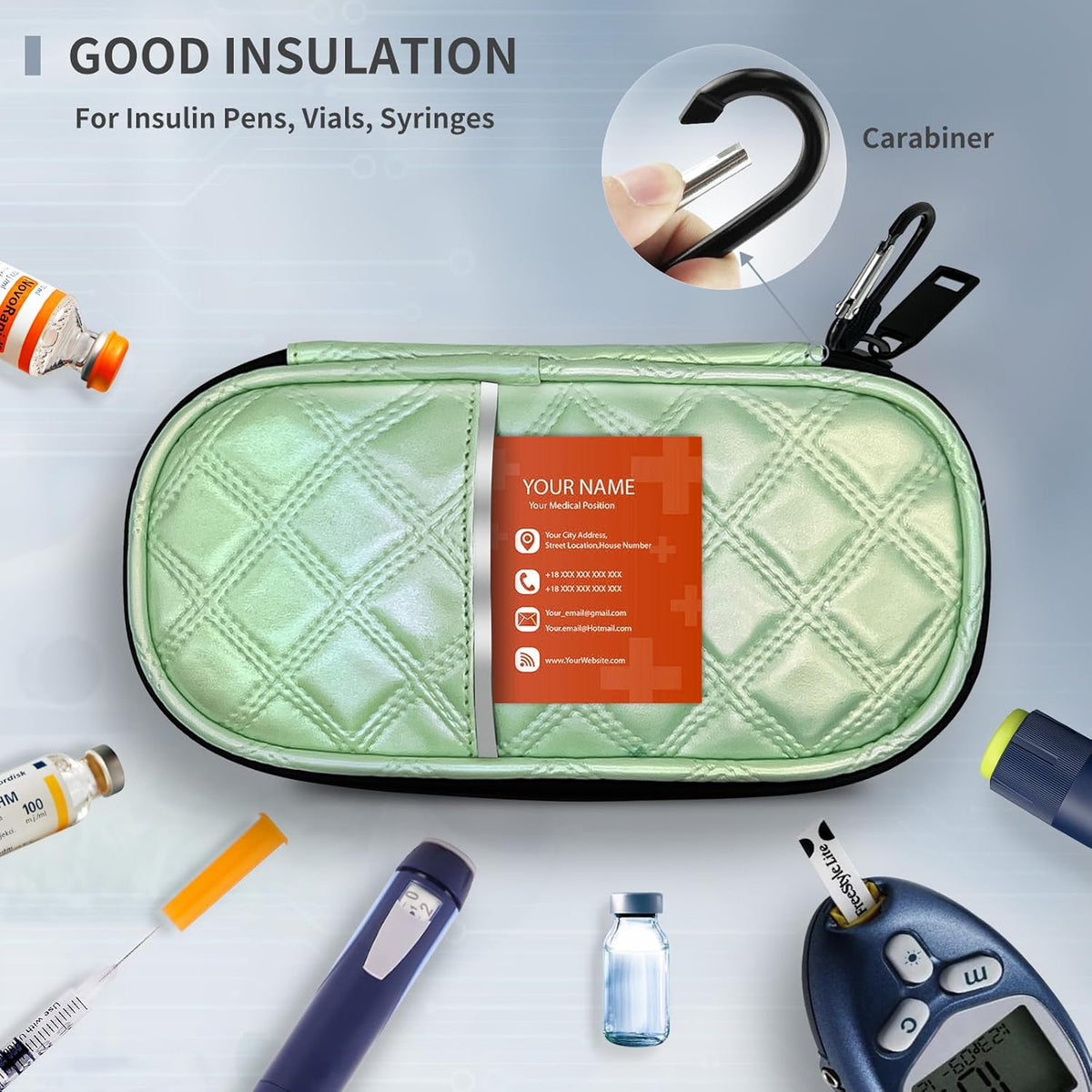 Reusable TSA Approved Ice Packs for Insulated Insulin Travel Case, Medication Travel Bag - Reusable Cooler Ice Packs Suitable for Diabetic Insulin Cooler Pen Carry Case（4 Packs）