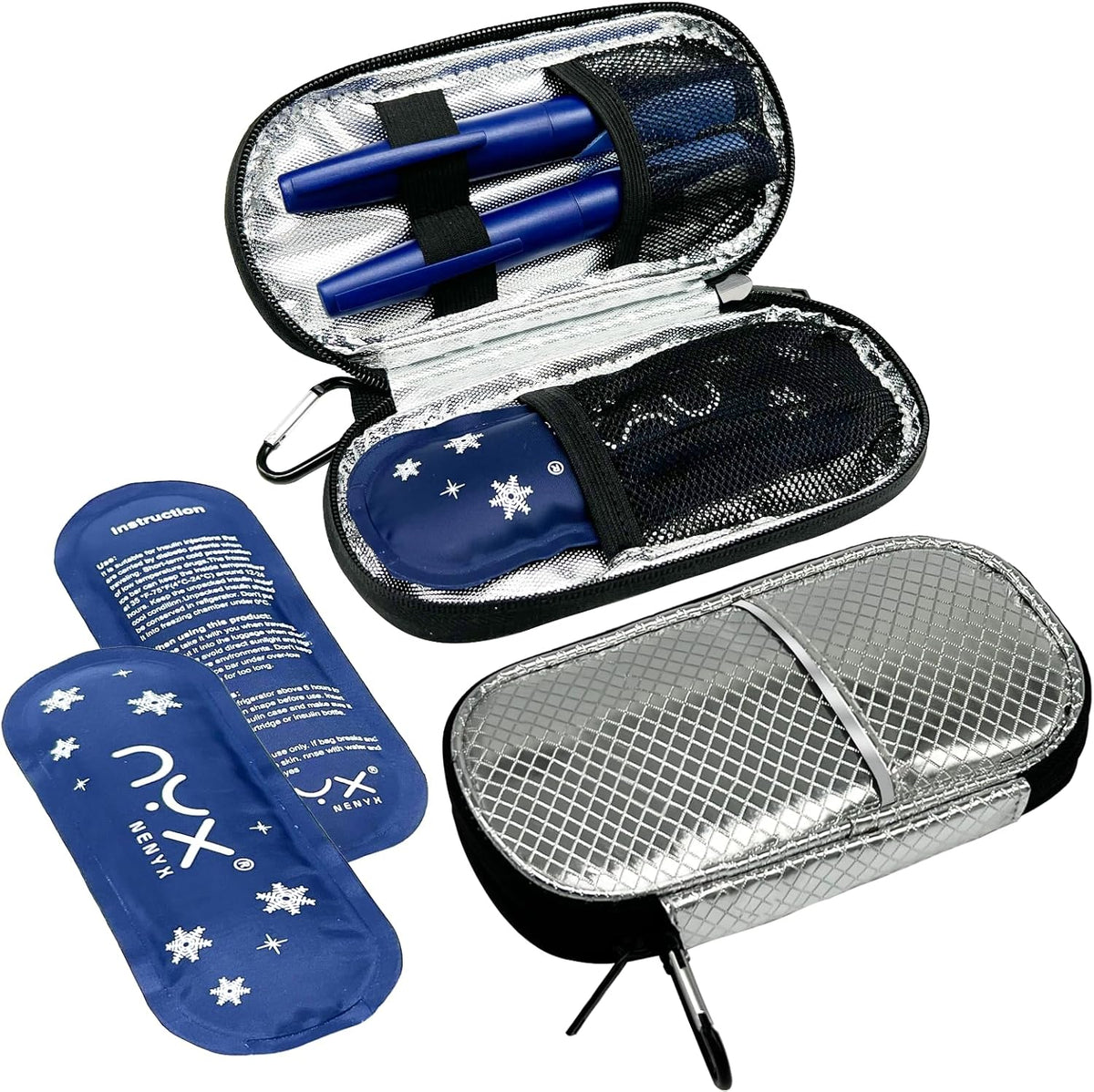 Reusable TSA Approved Ice Packs for Insulated Insulin Travel Case, Medication Travel Bag - Reusable Cooler Ice Packs Suitable for Diabetic Insulin Cooler Pen Carry Case（4 Packs）