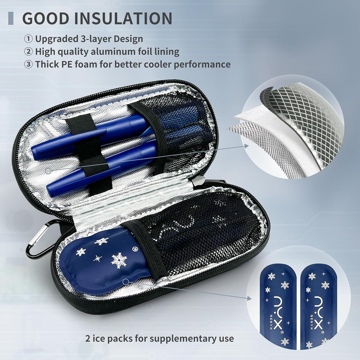 Reusable TSA Approved Ice Packs for Insulated Insulin Travel Case, Medication Travel Bag - Reusable Cooler Ice Packs Suitable for Diabetic Insulin Cooler Pen Carry Case（4 Packs）