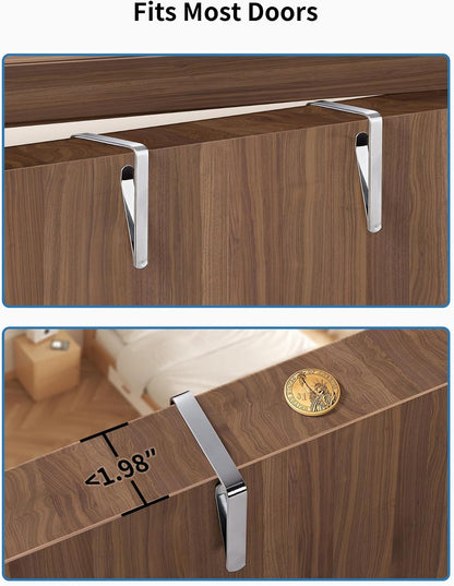 Over the Door Organizer for Bedroom, Pantry, Bathroom, 5 Shelf Grey | Anti-Tilt Design, 44 lb Load Capacity, Hanging Door Organizer with 5 Large Capacity Pockets, Behind Door Storage for Nursery