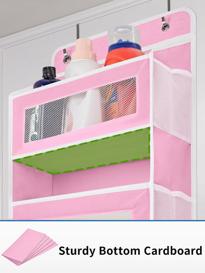 Over the Door Organizer for Bedroom, Pantry, Bathroom, 5 Shelf Grey | Anti-Tilt Design, 44 lb Load Capacity, Hanging Door Organizer with 5 Large Capacity Pockets, Behind Door Storage for Nursery