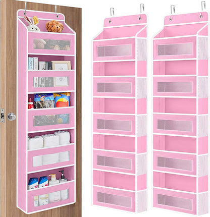 Over the Door Organizer for Bedroom, Pantry, Bathroom, 5 Shelf Grey | Anti-Tilt Design, 44 lb Load Capacity, Hanging Door Organizer with 5 Large Capacity Pockets, Behind Door Storage for Nursery