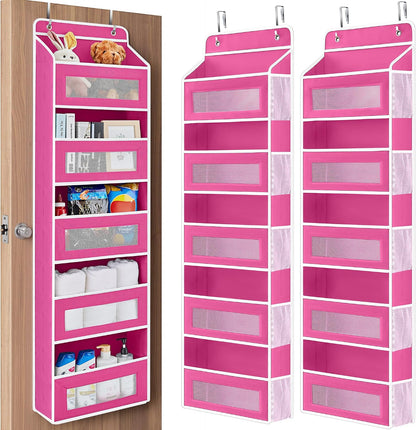 Over the Door Organizer for Bedroom, Pantry, Bathroom, 5 Shelf Grey | Anti-Tilt Design, 44 lb Load Capacity, Hanging Door Organizer with 5 Large Capacity Pockets, Behind Door Storage for Nursery