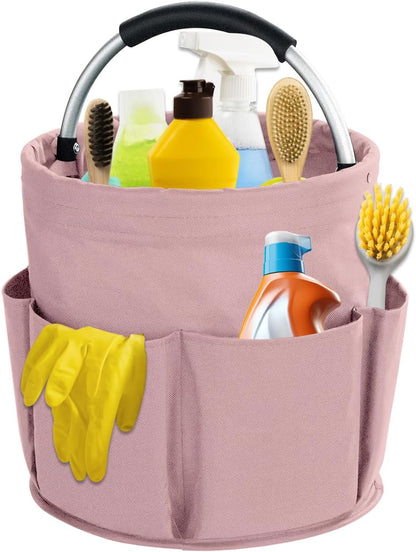 17L Cleaning Caddy with Handle, Cleaning Supplies Organizer, Foldable Storage Basket, Cleaning Supply Caddy, Portable Multi Cleaning Bucket Bag for Home, Garden (Black)