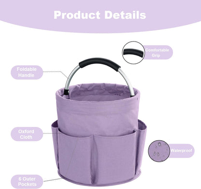 17L Cleaning Caddy with Handle, Cleaning Supplies Organizer, Foldable Storage Basket, Cleaning Supply Caddy, Portable Multi Cleaning Bucket Bag for Home, Garden (Black)