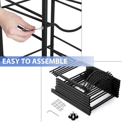 5 Gallon Water Bottle Jug Holder 4 Tier Heavy Duty Cooler Jug Storage Rack Detachable Bottle Organizer Shelf for Home, Kitchen, Office, Breakroom Space Save, Black