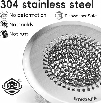Kitchen Sink Drain Strainer,Patented Reversible Chain Mesh Basket Anti-Clog