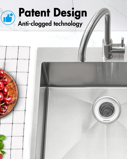 Kitchen Sink Drain Strainer,Patented Reversible Chain Mesh Basket Anti-Clog