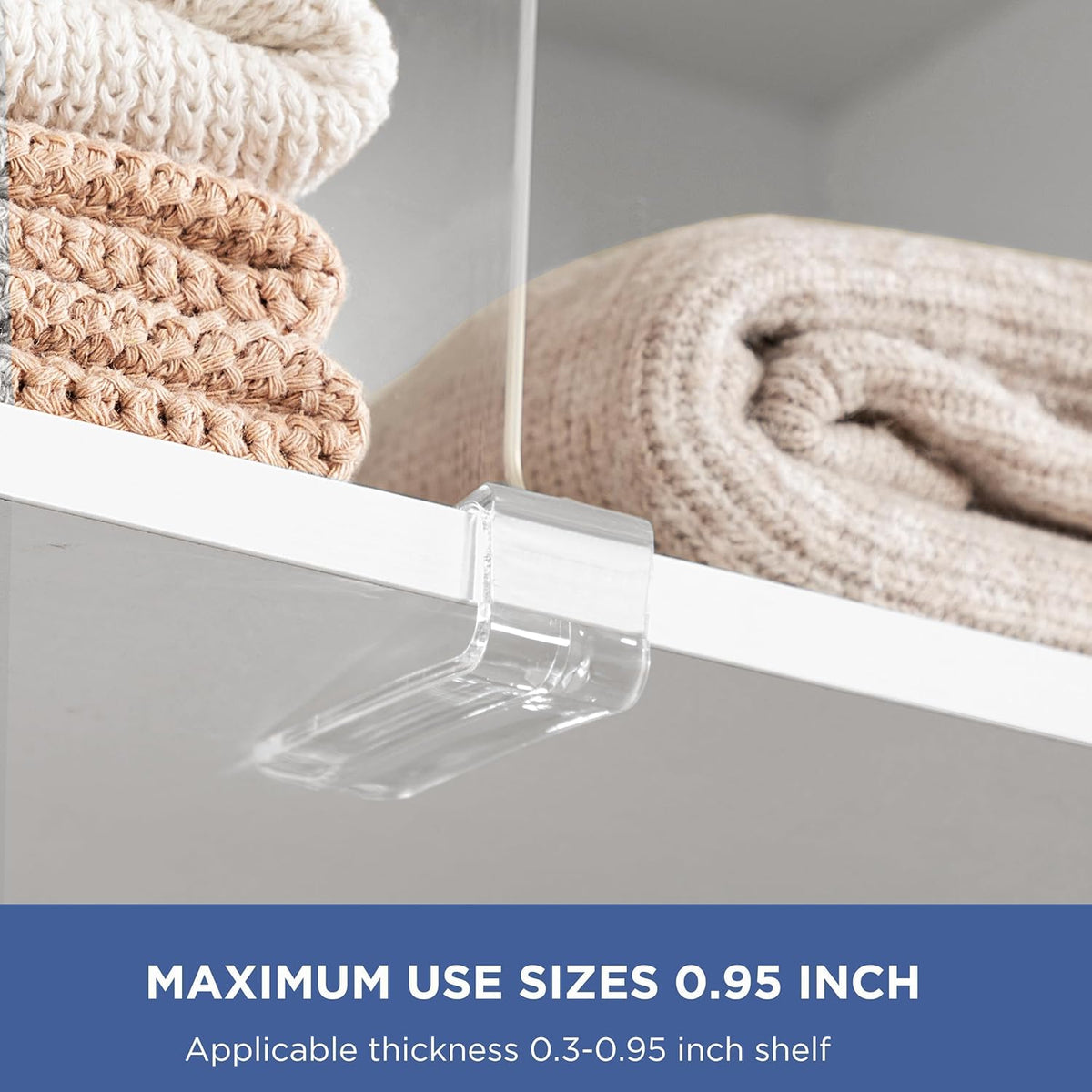 6 Pack Closet Organizers and Storage, Clear Shelf Dividers, Vertical Purse Organizer for Closet Perfect for Sweater, Shirts, Handbags in Bedroom and Kitchen, Acrylic Bookshelf for Organization