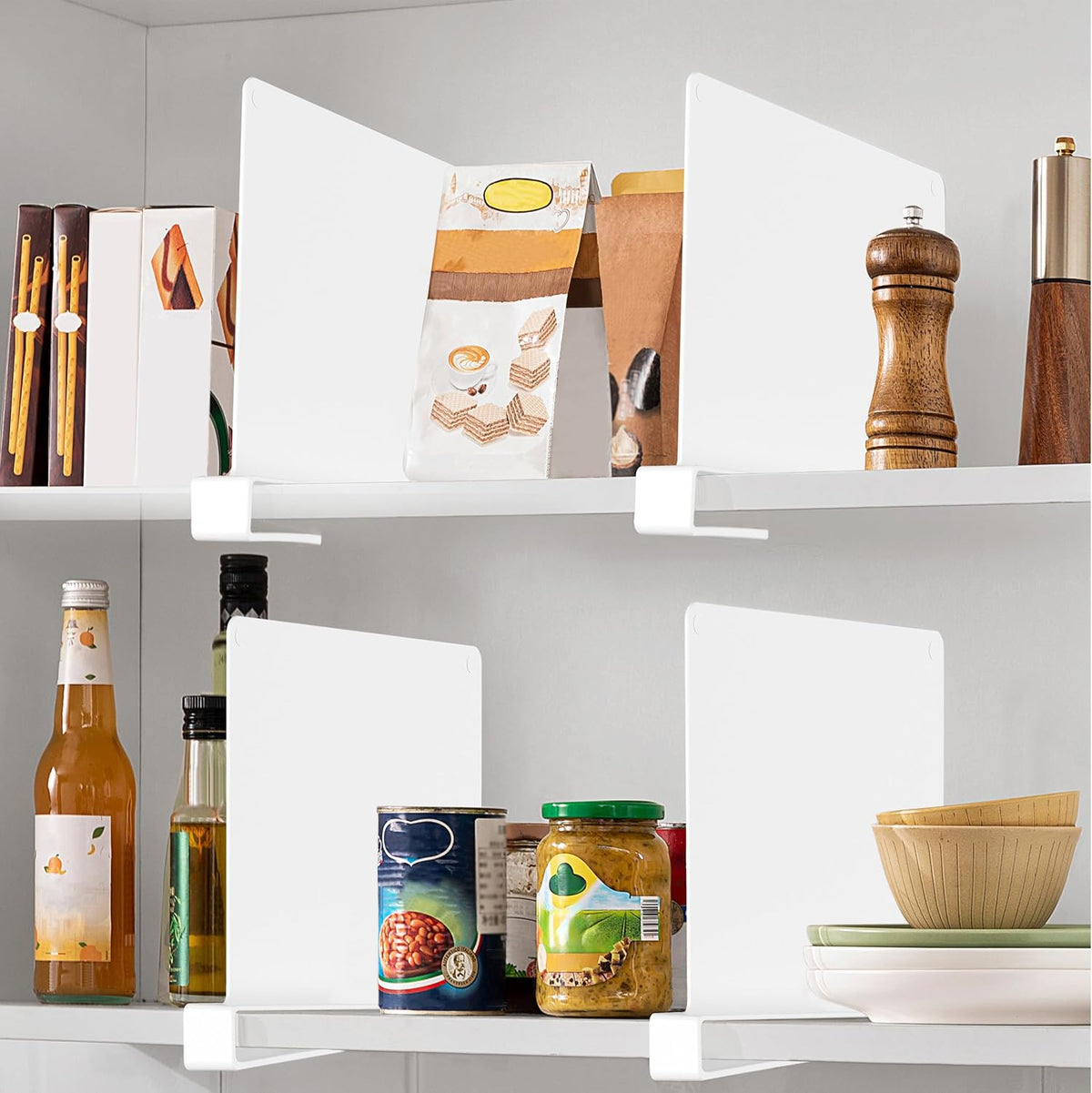 6 Pack Closet Organizers and Storage, Clear Shelf Dividers, Vertical Purse Organizer for Closet Perfect for Sweater, Shirts, Handbags in Bedroom and Kitchen, Acrylic Bookshelf for Organization
