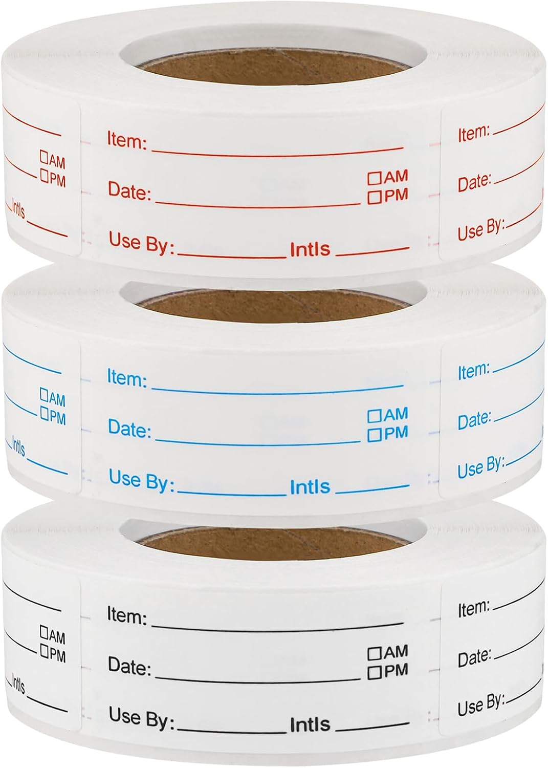 4 Rolls 1000 Pieces Removable Food Labels, 1 x 2 Inch | Date Stickers for Freezer, Refrigerator Food Containers - Easy to Write