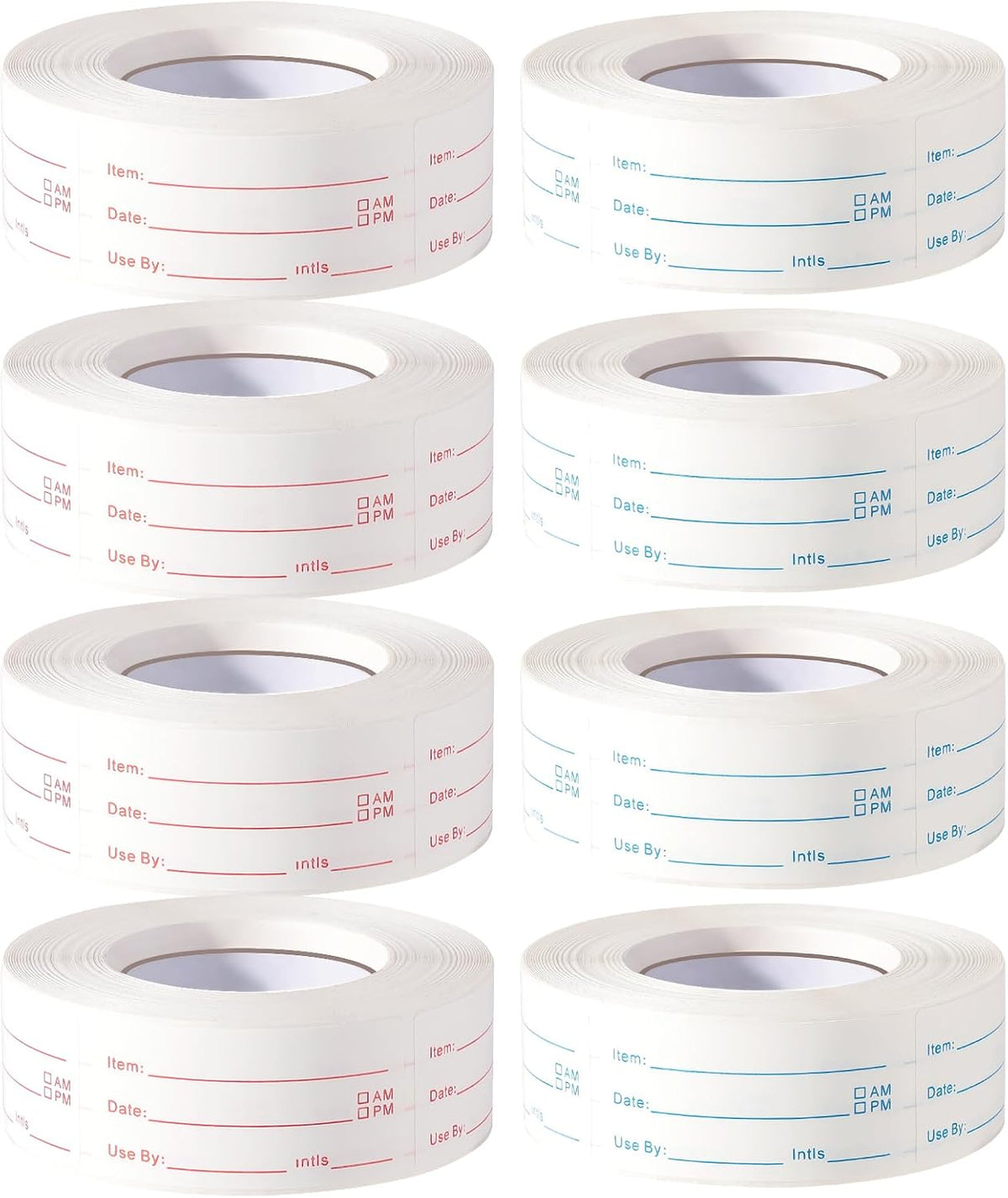 4 Rolls 1000 Pieces Removable Food Labels, 1 x 2 Inch | Date Stickers for Freezer, Refrigerator Food Containers - Easy to Write