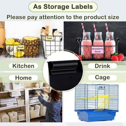 200 Pcs Reusable Plastic Wire Shelf Label Holders, Price Card Sign for Pantry Retail Supermarket Merchandise Shopping Mall Shop Ticket Display Holder Clip on Design, 2.36" L x 1.65" H (Clear)