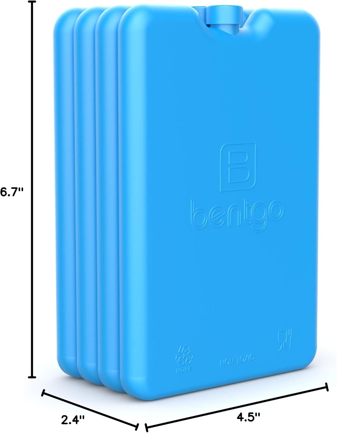 Chillers Ice Packs: Slim, Reusable Quick-Freeze Cooling Design Keeps Food Fresh in Lunch Boxes, Bags, & Coolers for Work, College, Camping, & More; Easy to Clean & Chills Fast; 4-Pack (Blue)