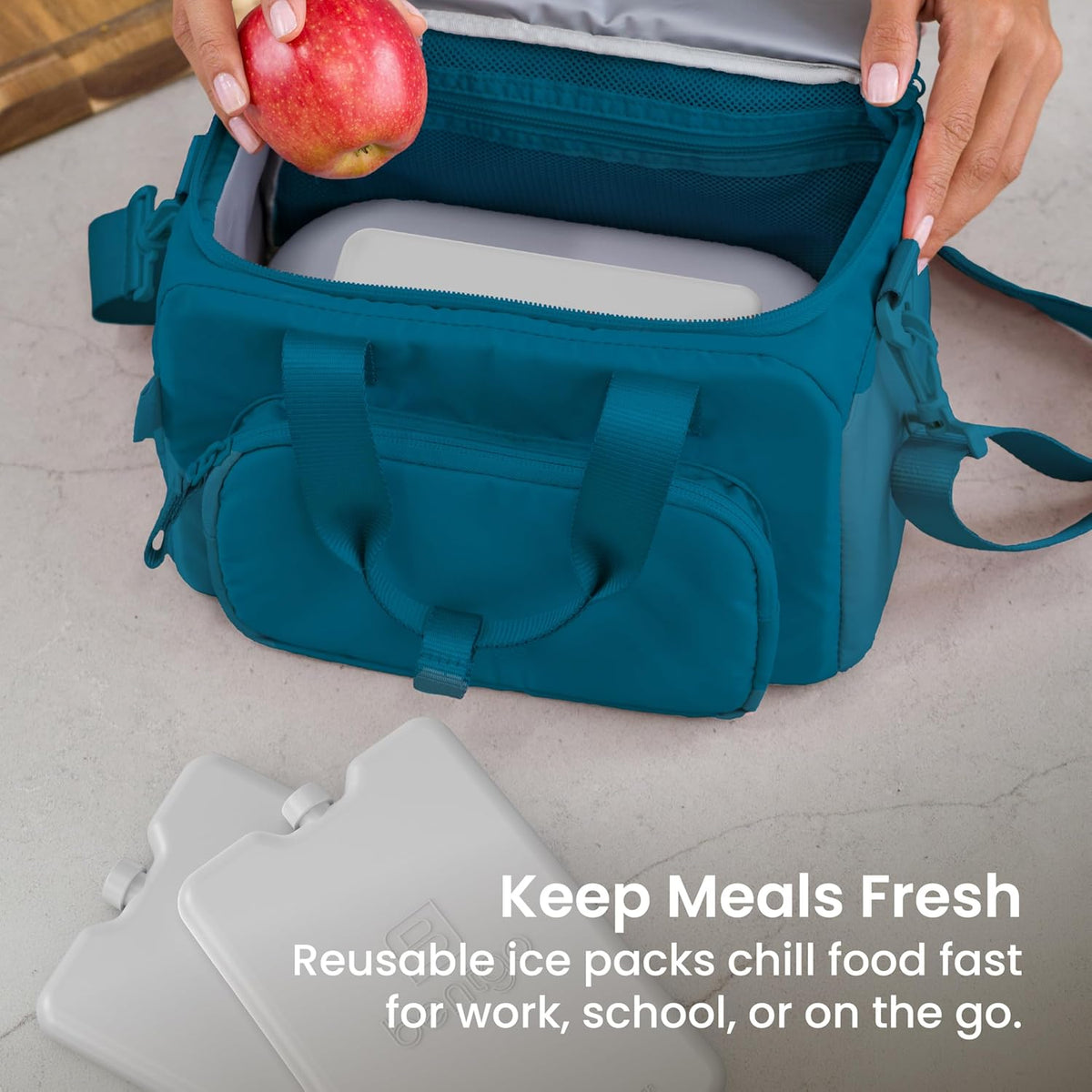 Chillers Ice Packs: Slim, Reusable Quick-Freeze Cooling Design Keeps Food Fresh in Lunch Boxes, Bags, & Coolers for Work, College, Camping, & More; Easy to Clean & Chills Fast; 4-Pack (Blue)