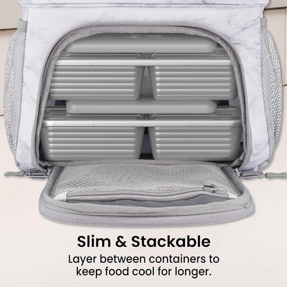 Chillers Ice Packs: Slim, Reusable Quick-Freeze Cooling Design Keeps Food Fresh in Lunch Boxes, Bags, & Coolers for Work, College, Camping, & More; Easy to Clean & Chills Fast; 4-Pack (Blue)