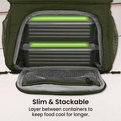 Chillers Ice Packs: Slim, Reusable Quick-Freeze Cooling Design Keeps Food Fresh in Lunch Boxes, Bags, & Coolers for Work, College, Camping, & More; Easy to Clean & Chills Fast; 4-Pack (Blue)