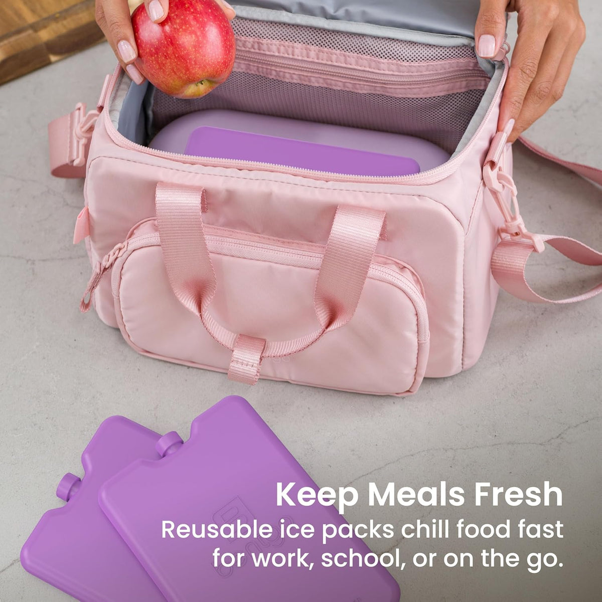 Chillers Ice Packs: Slim, Reusable Quick-Freeze Cooling Design Keeps Food Fresh in Lunch Boxes, Bags, & Coolers for Work, College, Camping, & More; Easy to Clean & Chills Fast; 4-Pack (Blue)