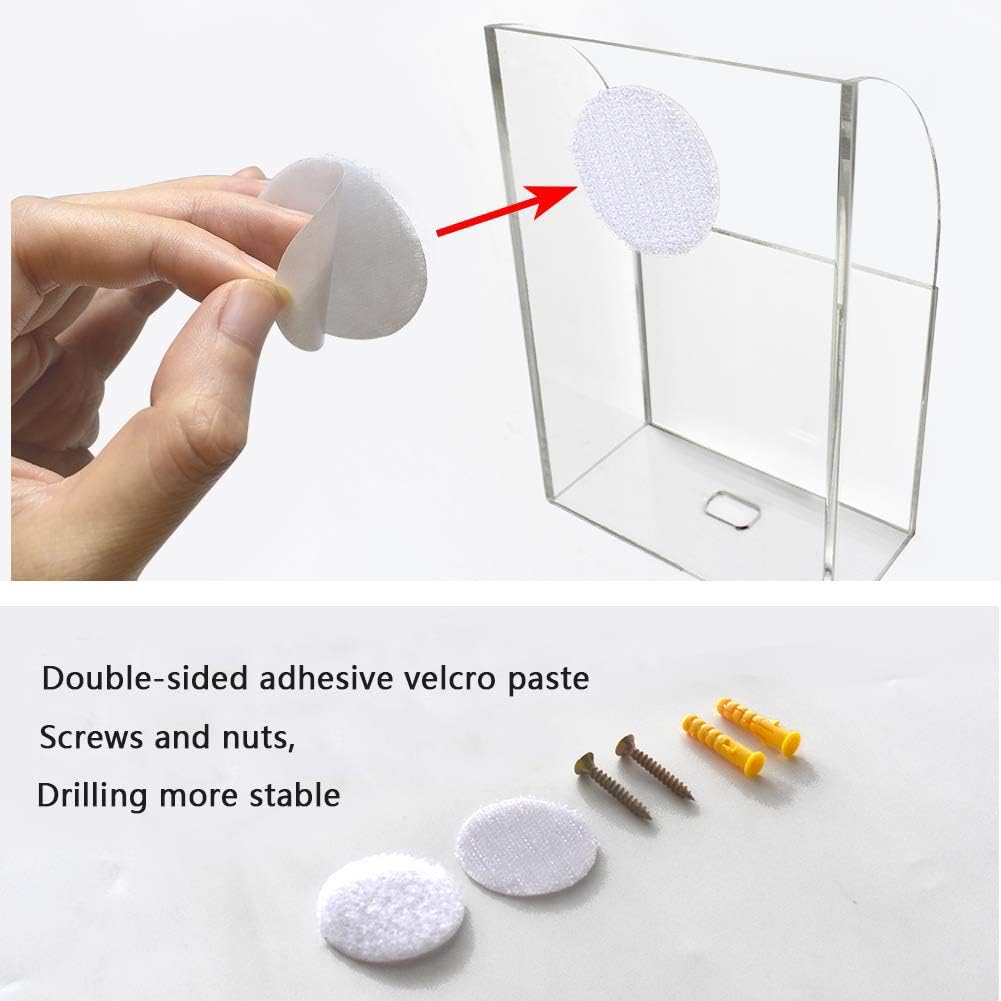 Clear Wall Mounted Charging Phone Holder Smart Phone Station TV Remote Control Holder Wall Box (3 Holes)