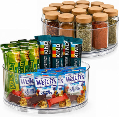 Lazy Susan Turntable - Clear Acrylic, Removable Sections, Rotates 360 Degrees. Easily Organize Your Fridge, Cabinet or Counter. Great Carousel Storage for Food, Spices, Cosmetics. (4-Sections)
