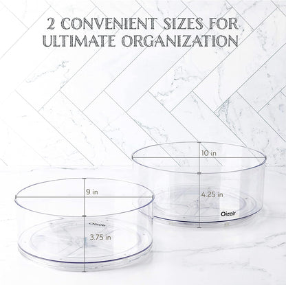 Lazy Susan Turntable - Clear Acrylic, Removable Sections, Rotates 360 Degrees. Easily Organize Your Fridge, Cabinet or Counter. Great Carousel Storage for Food, Spices, Cosmetics. (4-Sections)