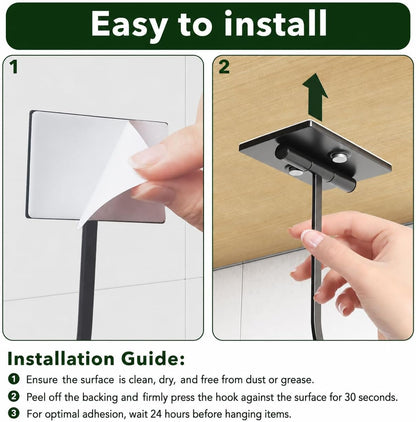 Adhesive Banana Hook Under Cabinet, Under Counter Banana Hanger, Black