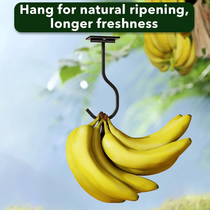 Adhesive Banana Hook Under Cabinet, Under Counter Banana Hanger, Black