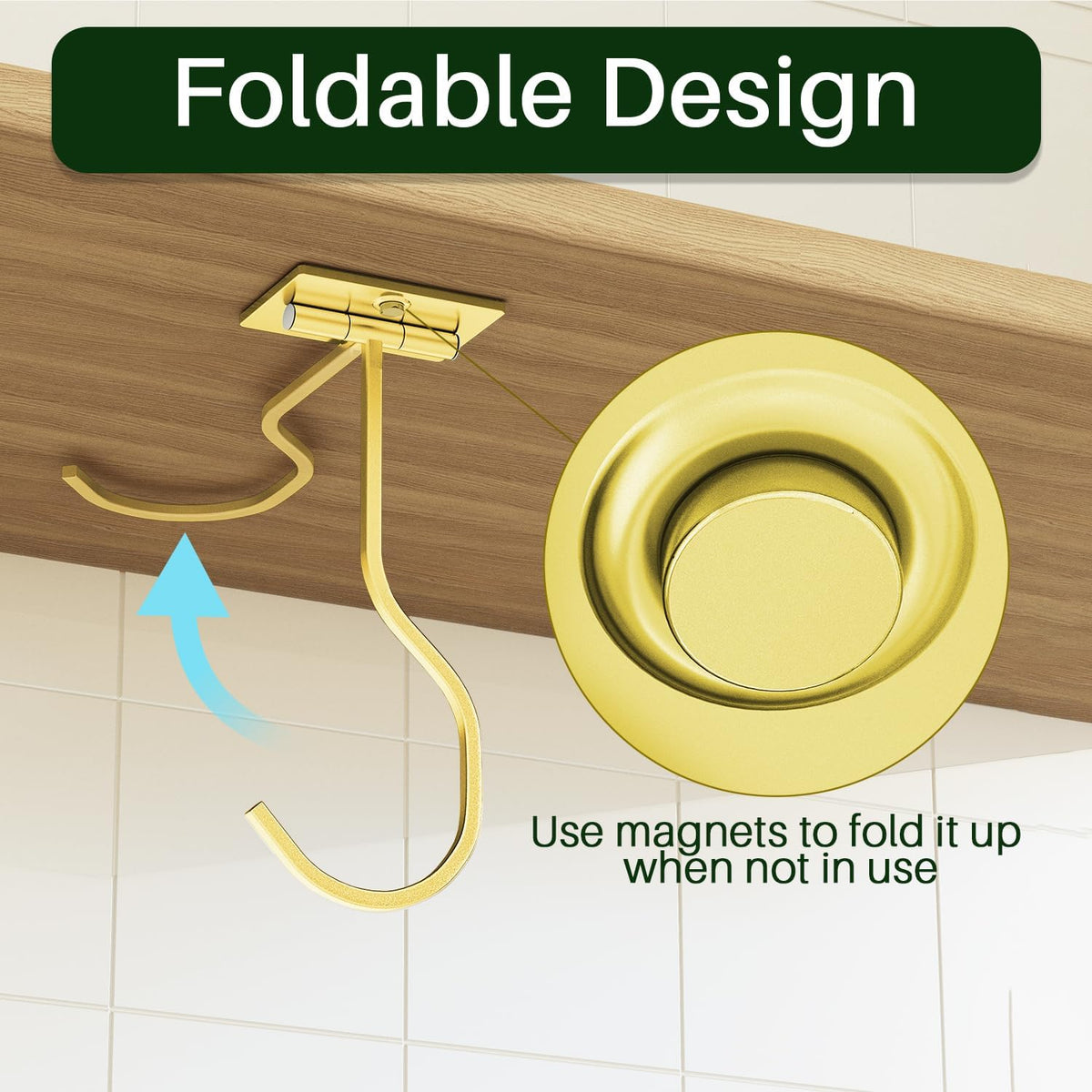 Adhesive Banana Hook Under Cabinet, Under Counter Banana Hanger, Black