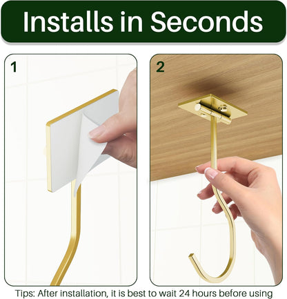 Adhesive Banana Hook Under Cabinet, Under Counter Banana Hanger, Black