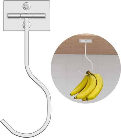 Adhesive Banana Hook Under Cabinet, Under Counter Banana Hanger, Black