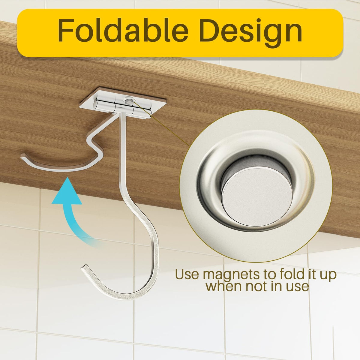 Adhesive Banana Hook Under Cabinet, Under Counter Banana Hanger, Black