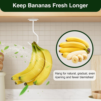 Adhesive Banana Hook Under Cabinet, Under Counter Banana Hanger, Black