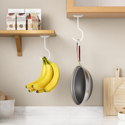 Adhesive Banana Hook Under Cabinet, Under Counter Banana Hanger, Black