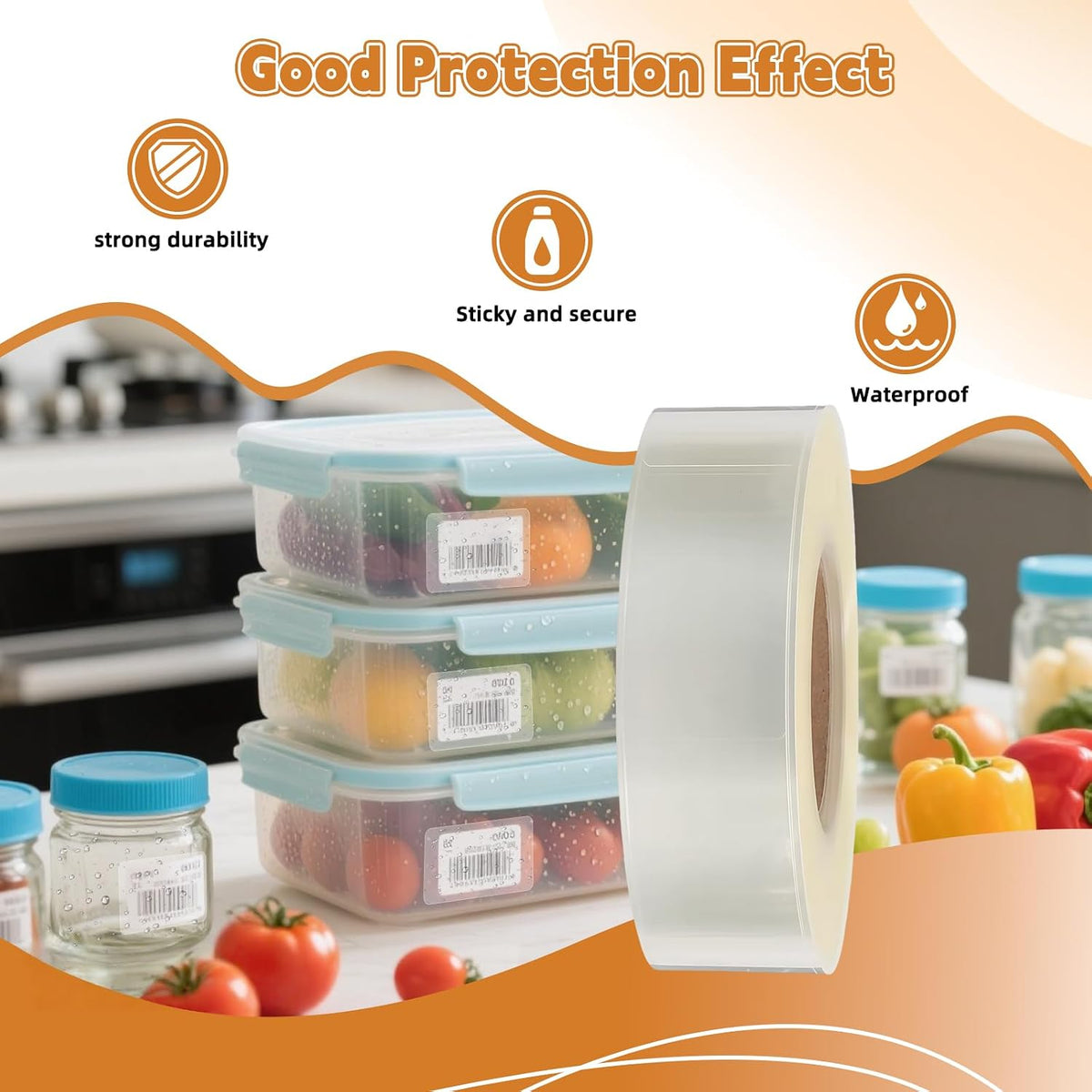 500 PCS Clear Stickers, Clear Labels Transparent Label Protectors Wafer Seal Stickers for Office, Library, Waterproof Labels for Protecting Mail & Package Barcodes, Books, Numbers (3.15×1.2 inch)